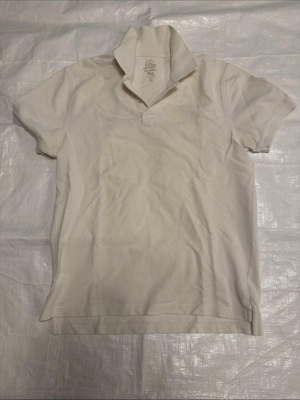J. Crew Men's Cream Short-Sleeve Polo